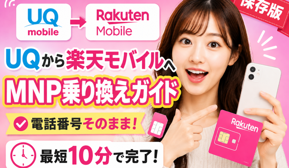 UQから楽天モバイルへMNP乗り換えガイド