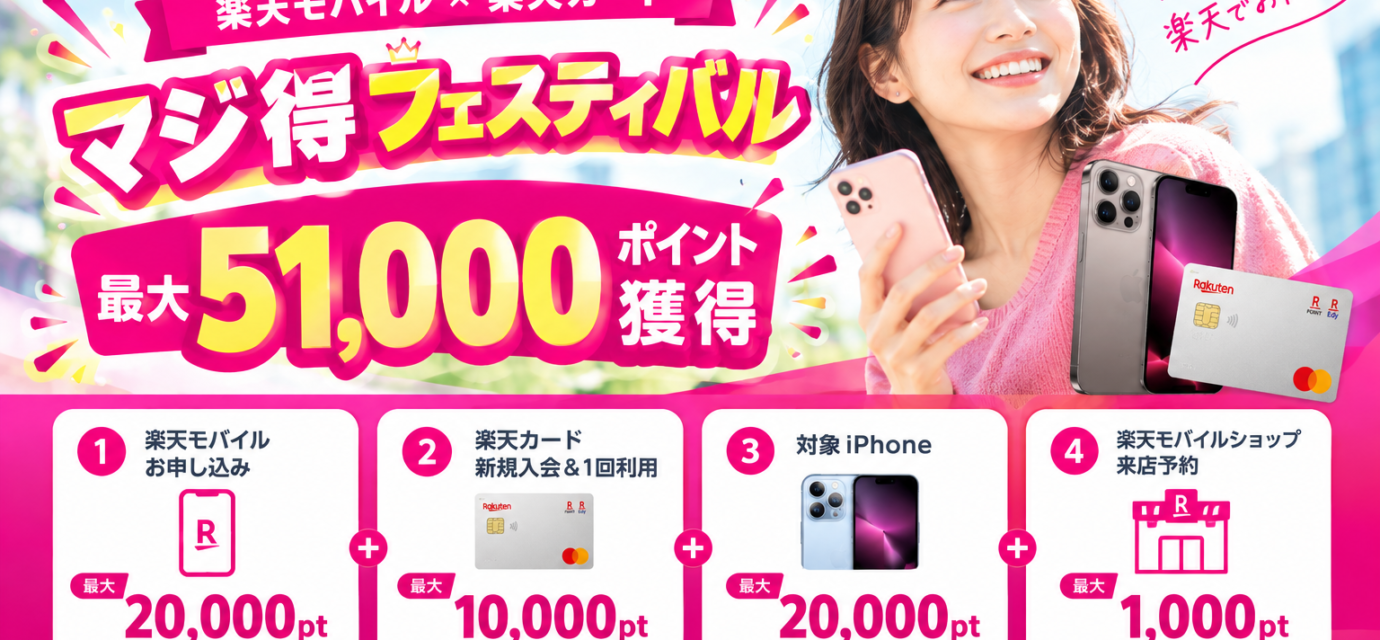 楽天カード×楽天モバイル マジ得フェスティバル