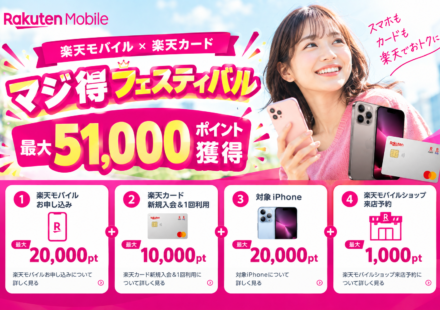 楽天カード×楽天モバイル マジ得フェスティバル